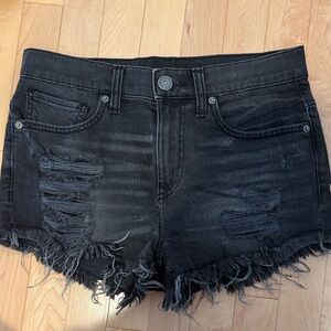 Express Black Frayed Jean Shorts